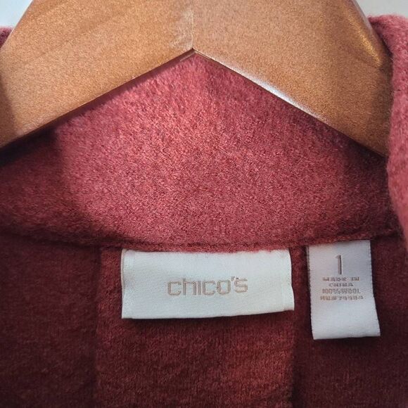 Chico's Dark Orange 100% Wool Structured Military inspired Jacket‎ sz 1 (M) - Picture 3 of 5
